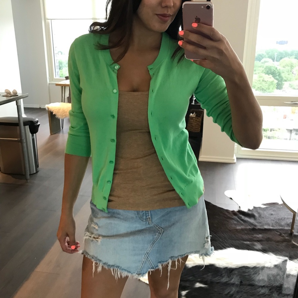 J. Crew factory kelly green classic cardigan